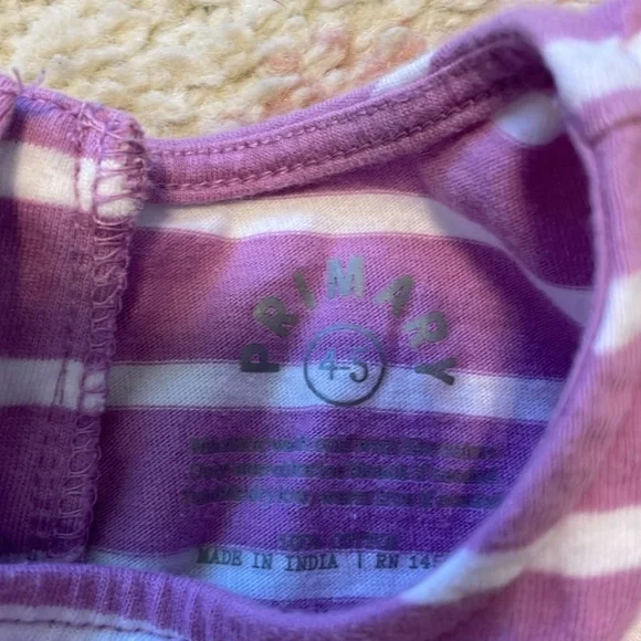 Primary Purple Striped Kids Dress - Picture 2 of 3